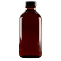 Boston Round Glass Bottle, 8 oz.