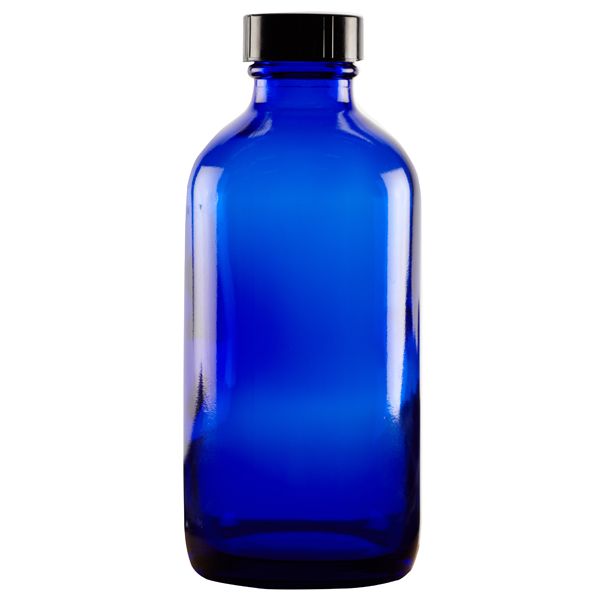 Nevlers 18 Pk 8 oz Glass Bottles with Lids | Leakproof Cobalt Blue Glass Bottle | Small Glass Bottles for Vanilla Extract Homemade, Medicine Bottles