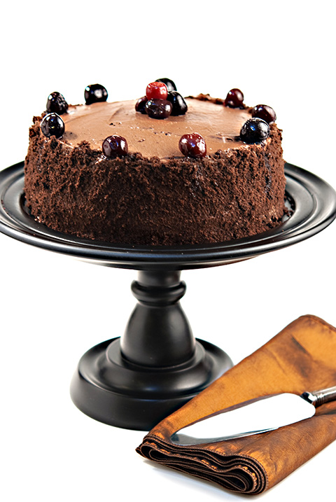 drunken cherry chocolate cake