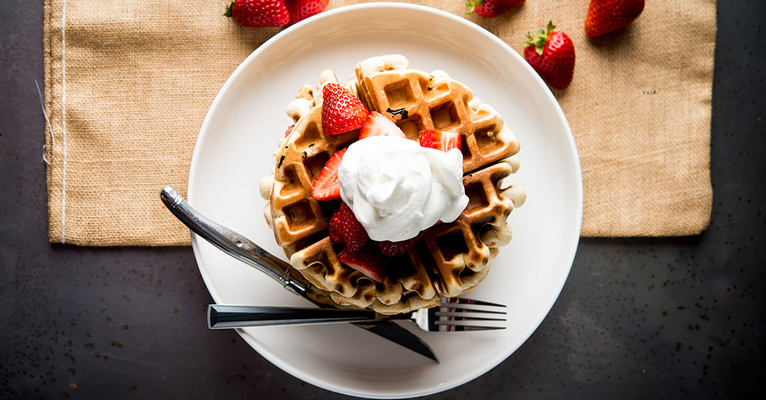 Strawberry Malt Waffles