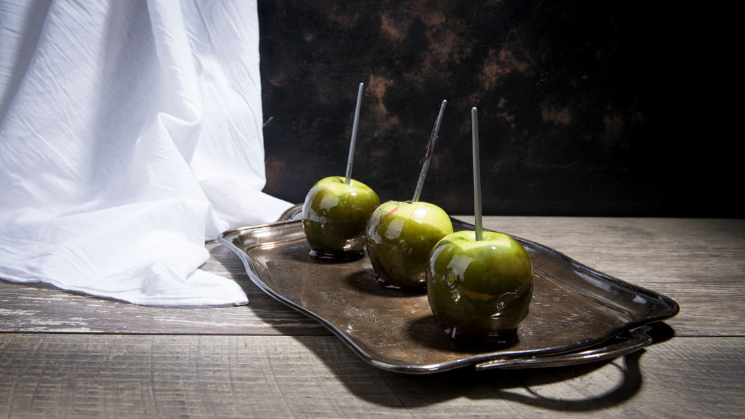 Pitch Black Candy Apples