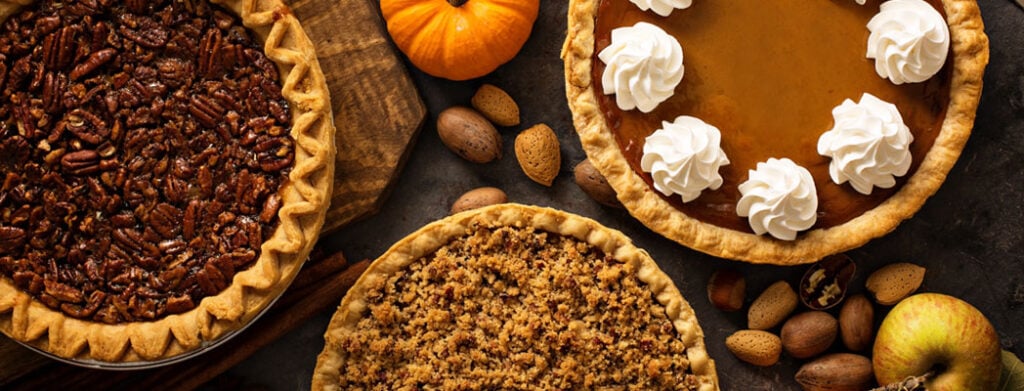 Three Thanksgiving pies